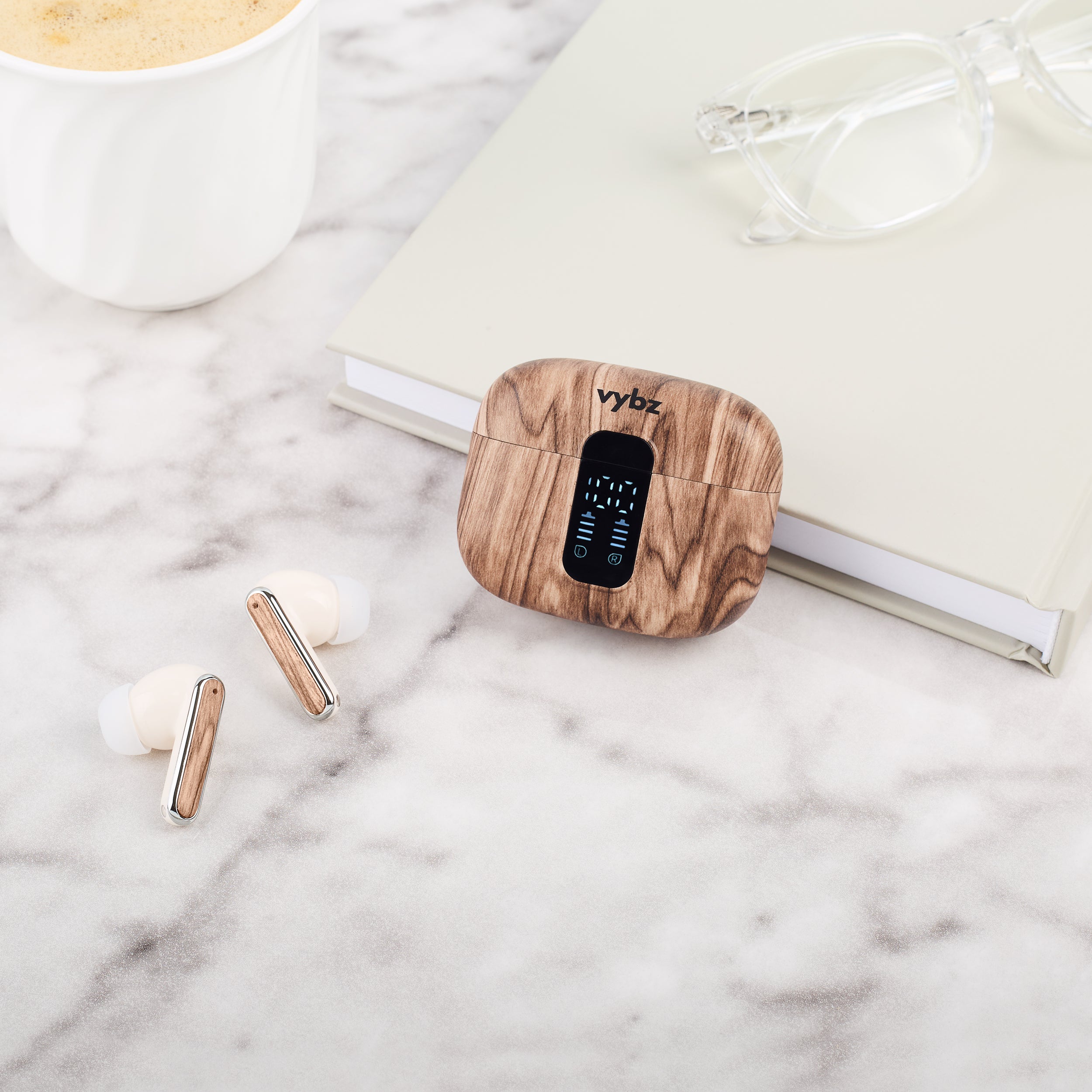 Vybz Pro True Wireless Earbuds – Noise Cancelling Bluetooth 5.3 + Charging Case